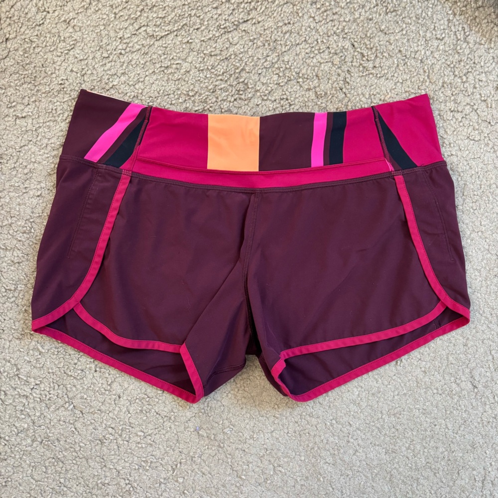 lululemon athletica Women's Athletic Shorts - Burgundy and Pink